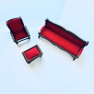 Vintage Red Doll Furniture Set